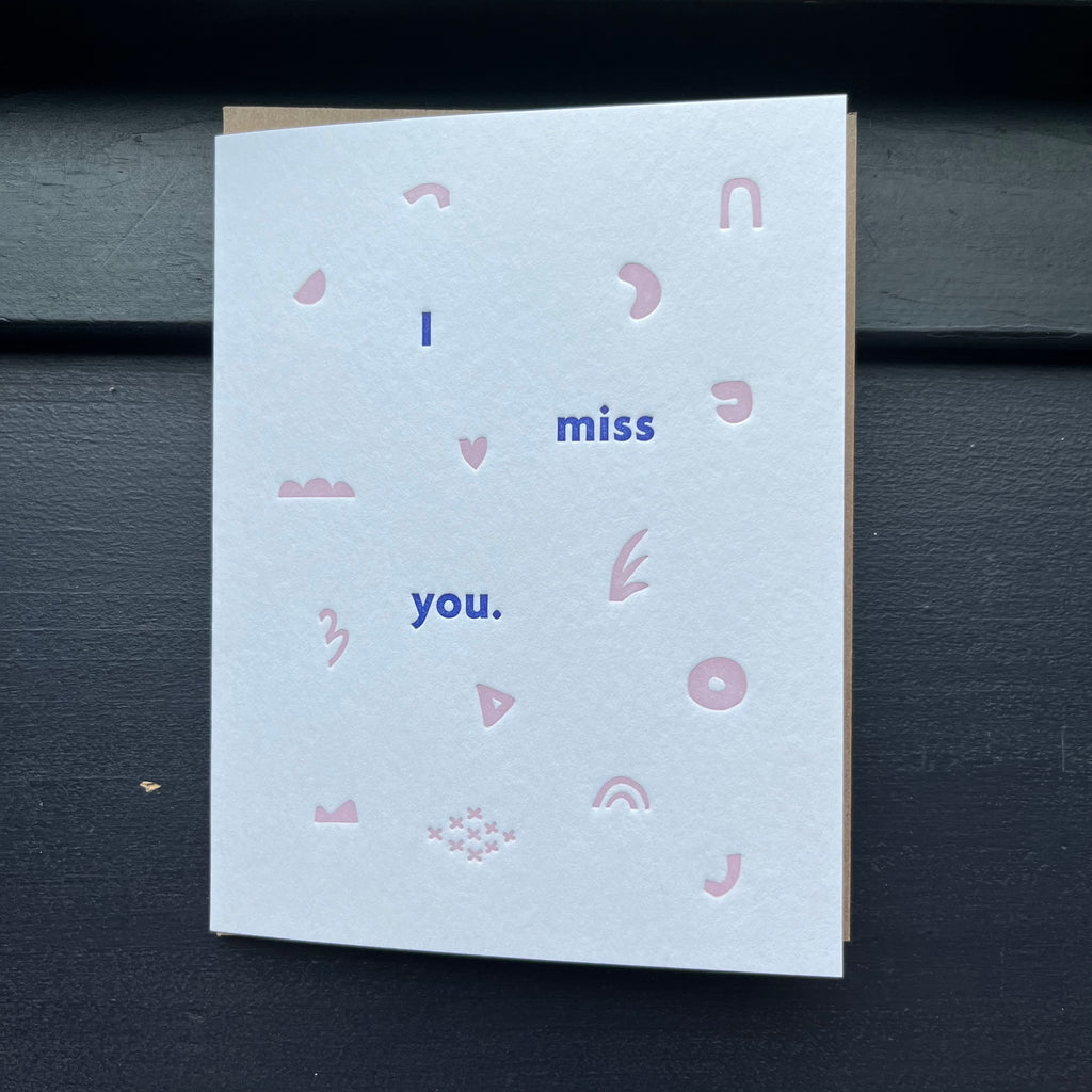 I miss you. Greeting Card by Meshwork Press