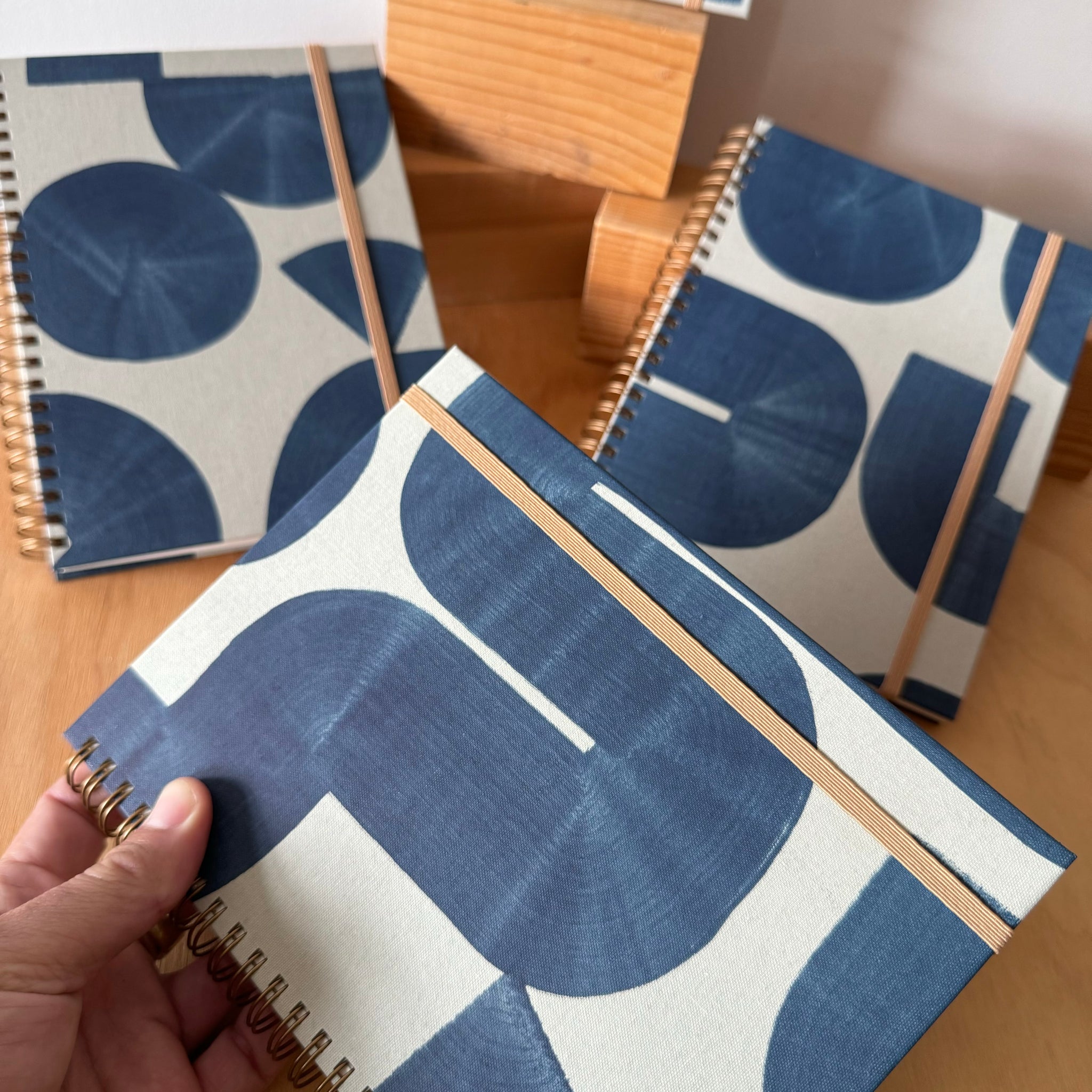 A5 Indigo Grid Notebook by Moglea