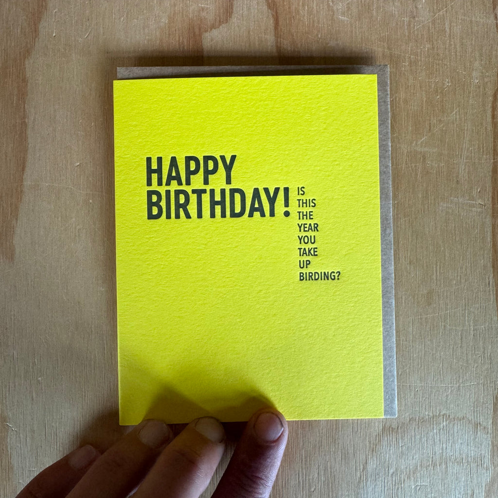 Birding Letterpress Birthday Card by Sapling Press