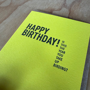 Birding Letterpress Birthday Card by Sapling Press