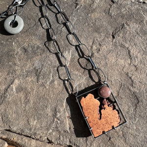 Burl and Box Neckwire Necklace by Lakestone Jewelry