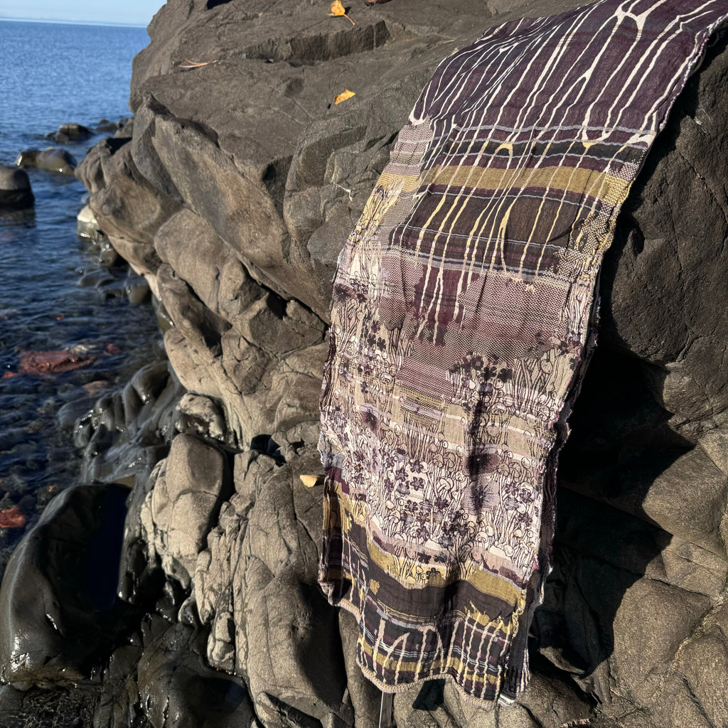 Charlie Jacquard Scarf in Brown by Letol