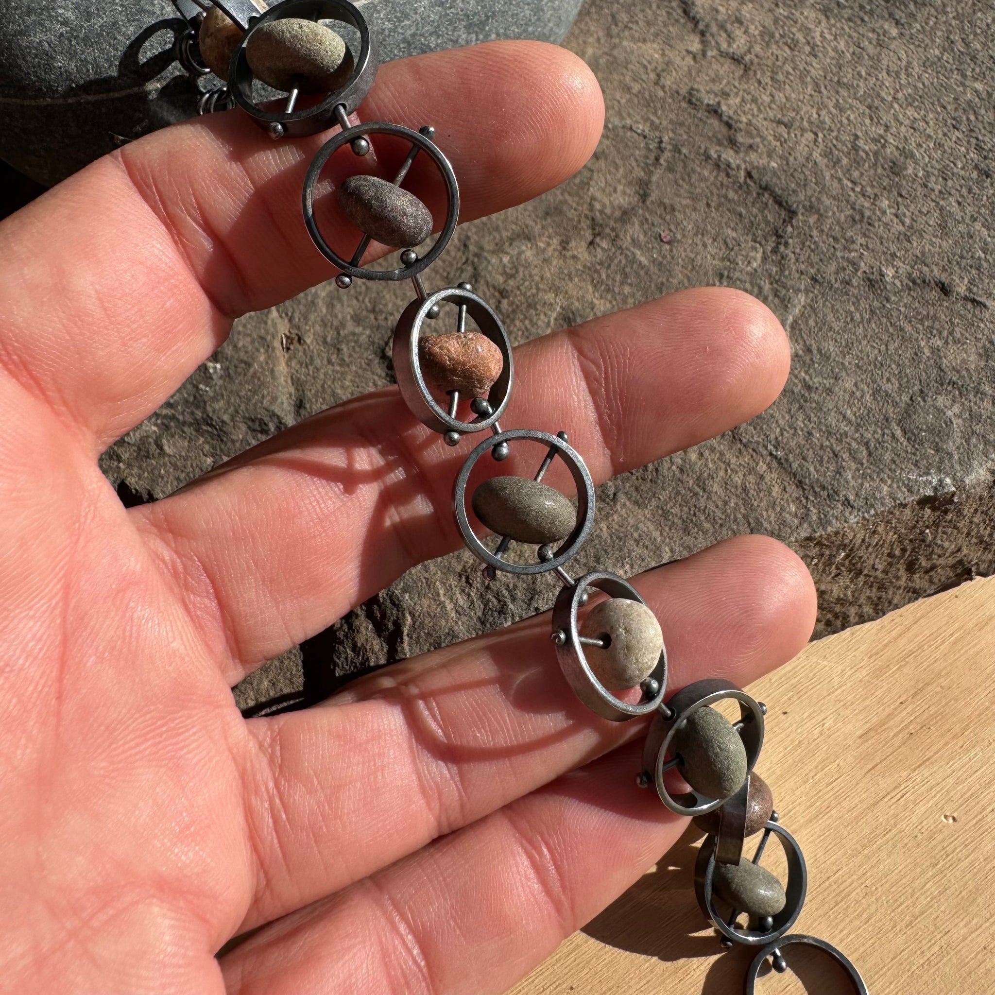 Circled Stones Bracelet by Lakestone Jewelry