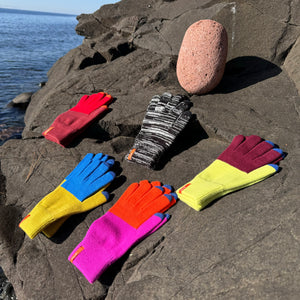 Color Block Touch Screen Gloves by Verloop Knits