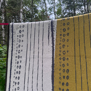 Cosmos Blanket in Cream and Moss by My Friend Suzy Pilgrim Waters