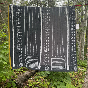 Cosmos Blanket in Dark Grey and Moss by My Friend Suzy Pilgrim Waters