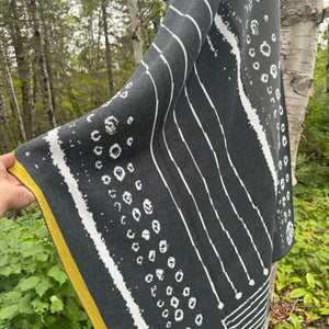 Cosmos Blanket in Dark Grey and Moss by My Friend Suzy Pilgrim Waters