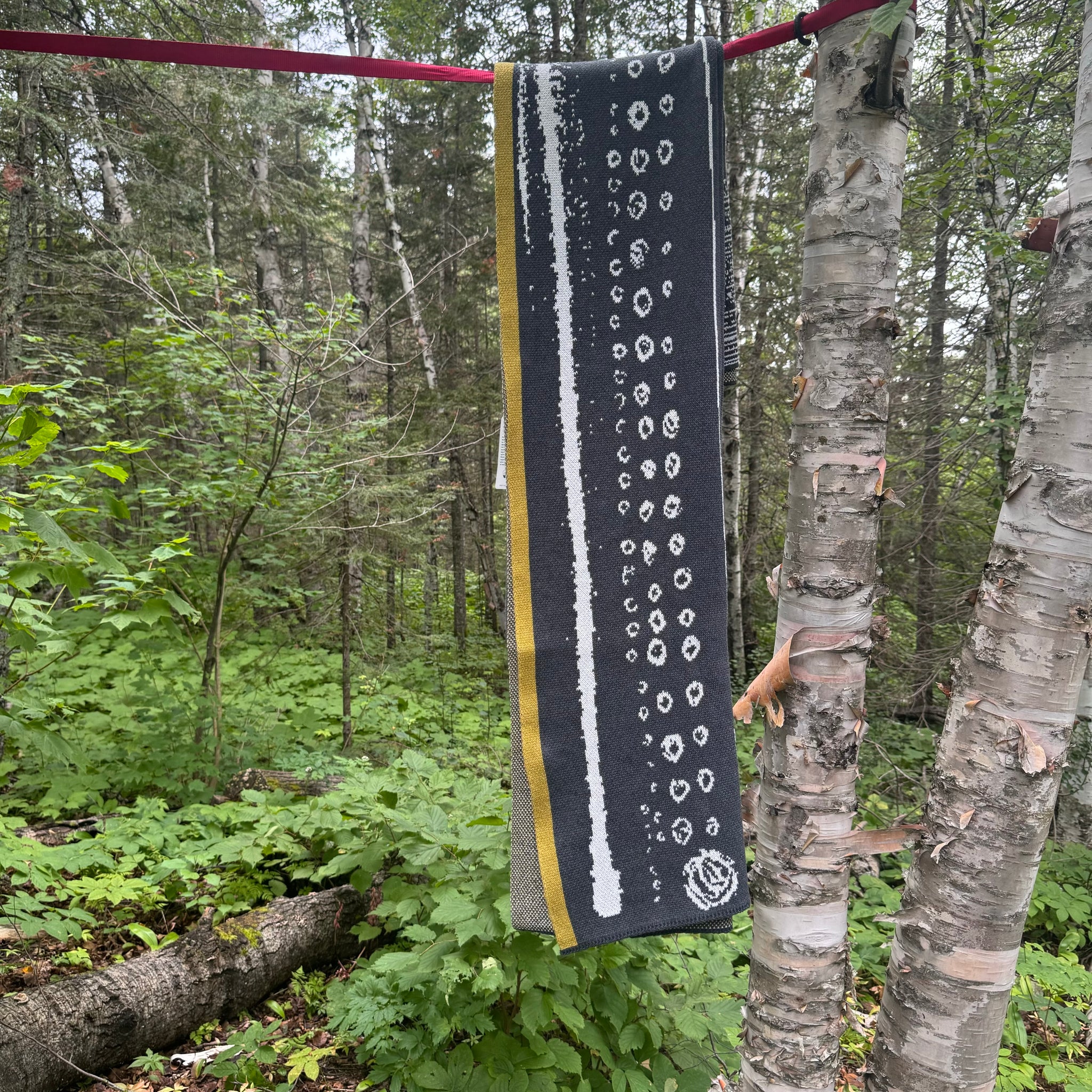 Cosmos Blanket in Dark Grey and Moss by My Friend Suzy Pilgrim Waters