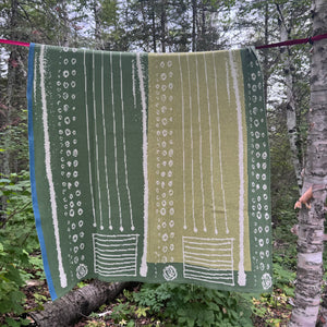 Cosmos Blanket in Green by My Friend Suzy Pilgrim Waters