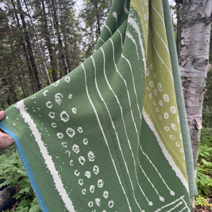 Cosmos Blanket in Green by My Friend Suzy Pilgrim Waters