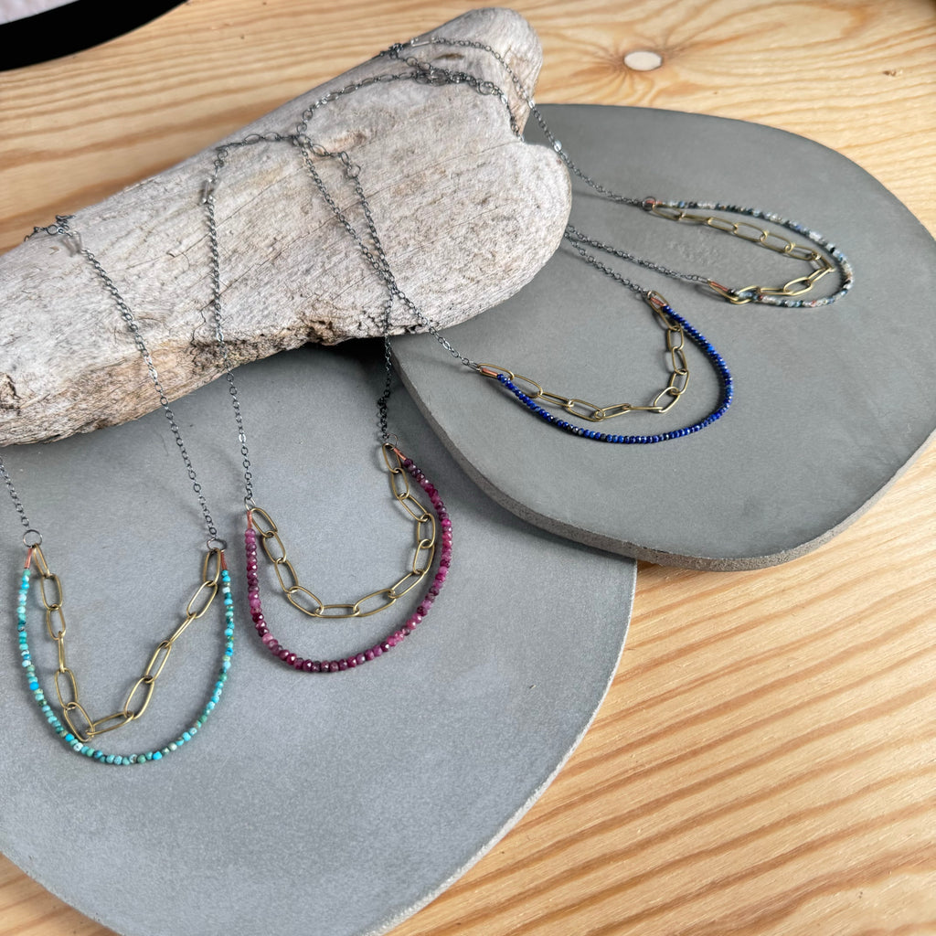 Cut Stone Layers Necklace by Eric Silva