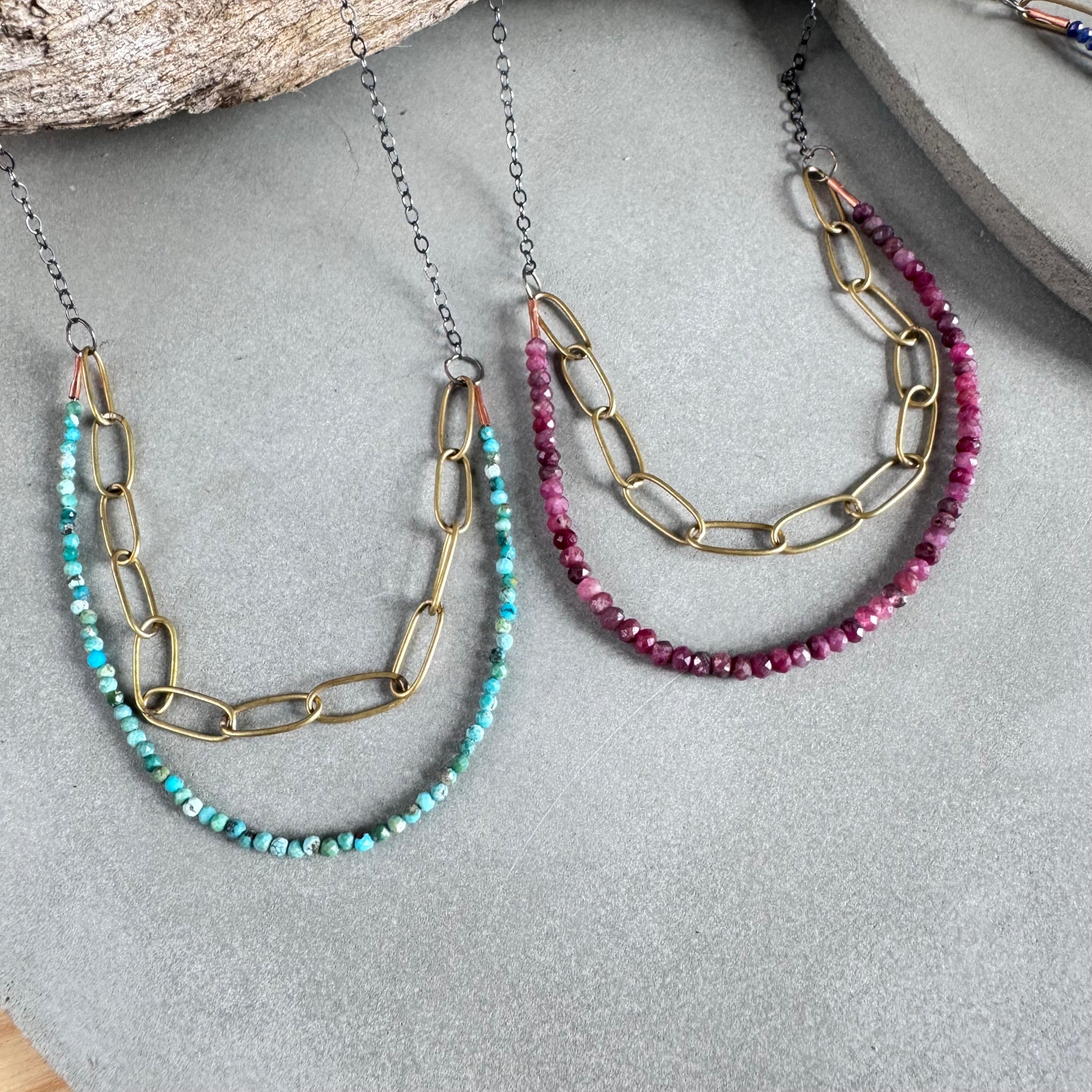 Cut Stone Layers Necklace by Eric Silva