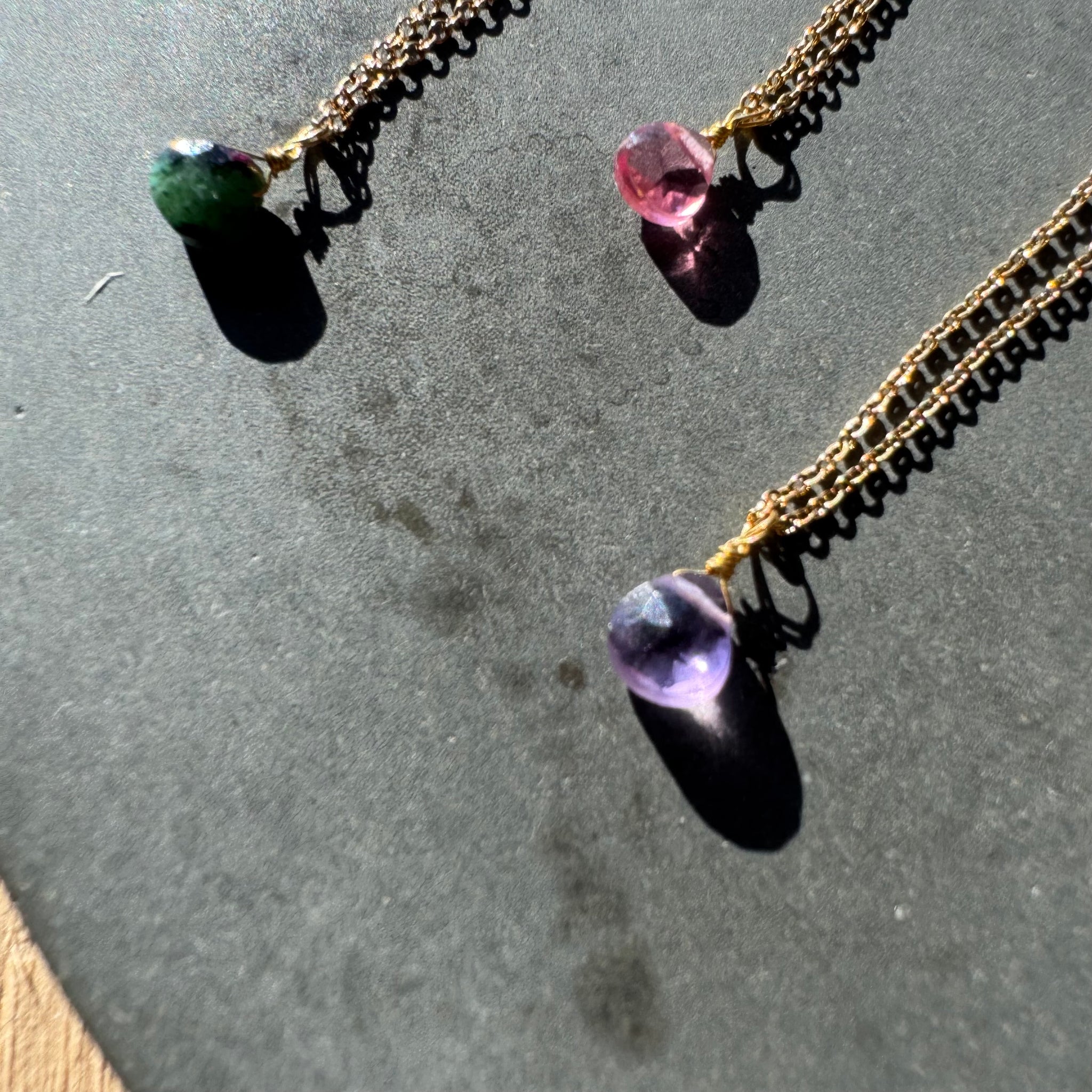 Delicate Teardrop Stone Necklace by RDB 1