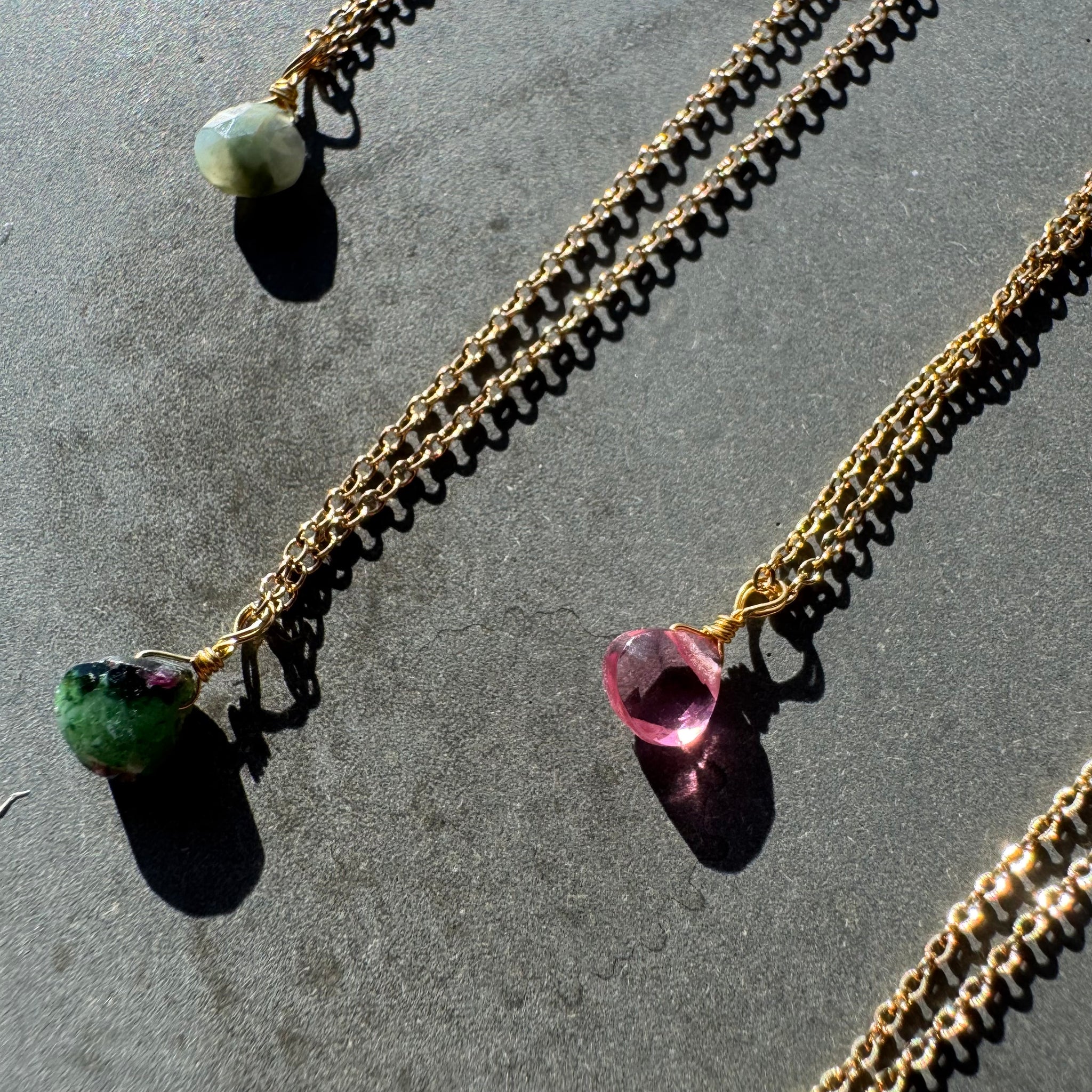 Delicate Teardrop Stone Necklace by RDB 1