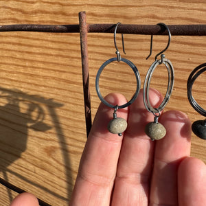 Double Ring Stone Earrings by Lakestone Jewelry