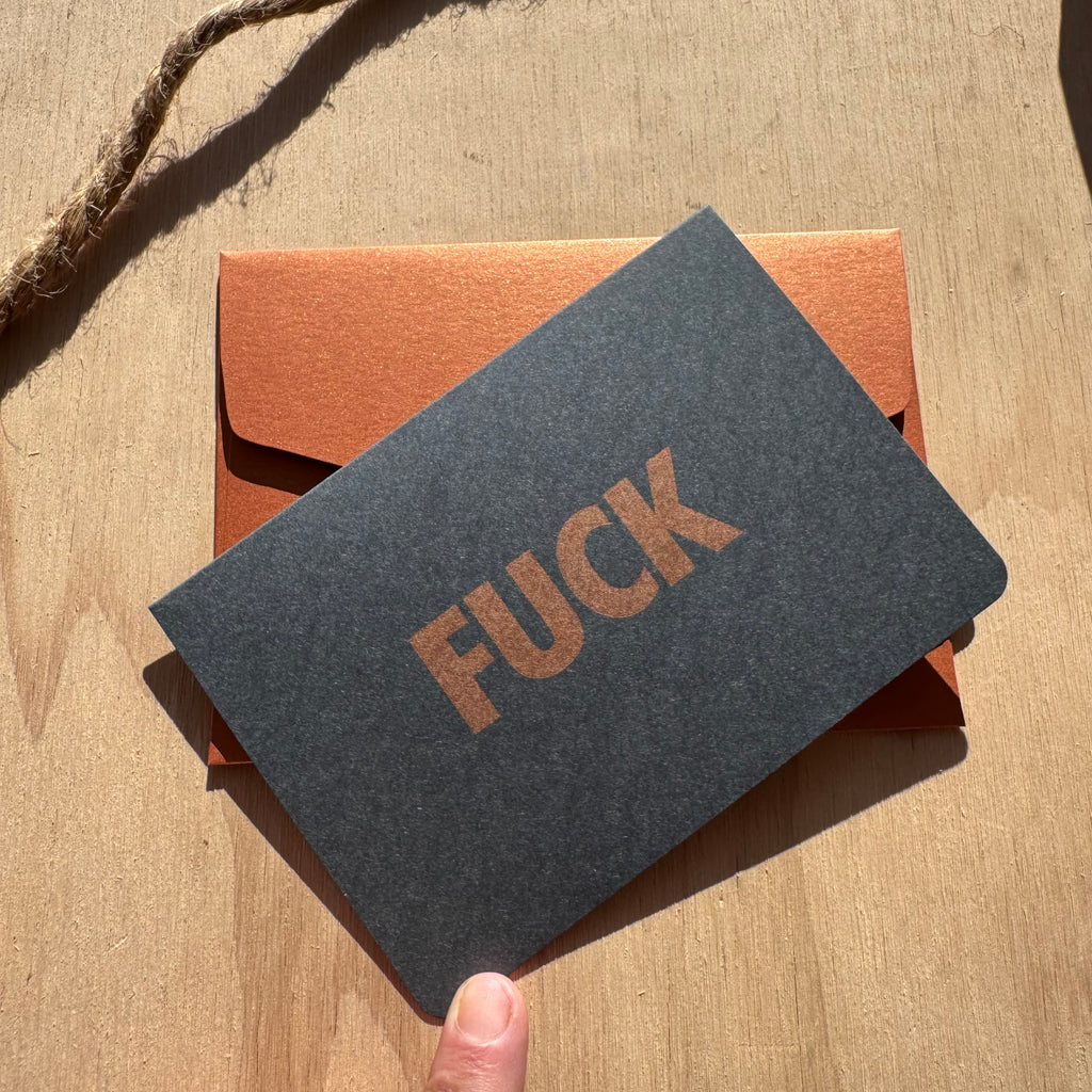 FOLDED CARD FUCK + COPPER ENVELOPE by Le Typographe