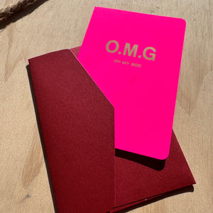 FOLDED CARD O.M.G + GARNET ENVELOPE by Le Typographe