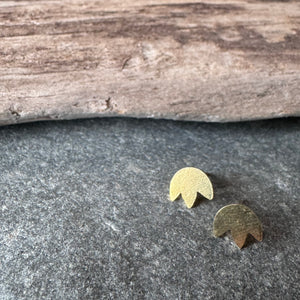 Flora Stud Earrings in Brass by Mulxiply