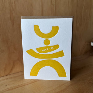 Heck Yes Greeting Card by Meshwork Press