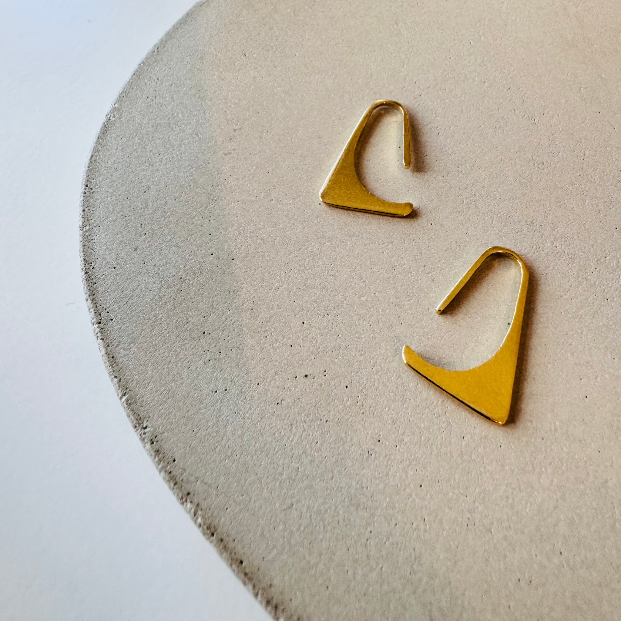 Wave Hook Earrings in Brass by Mulxiply