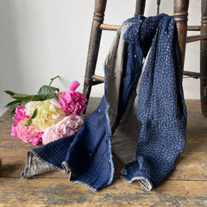 Gabrielle Pattern Jacquard Scarf in Bleu by Letol