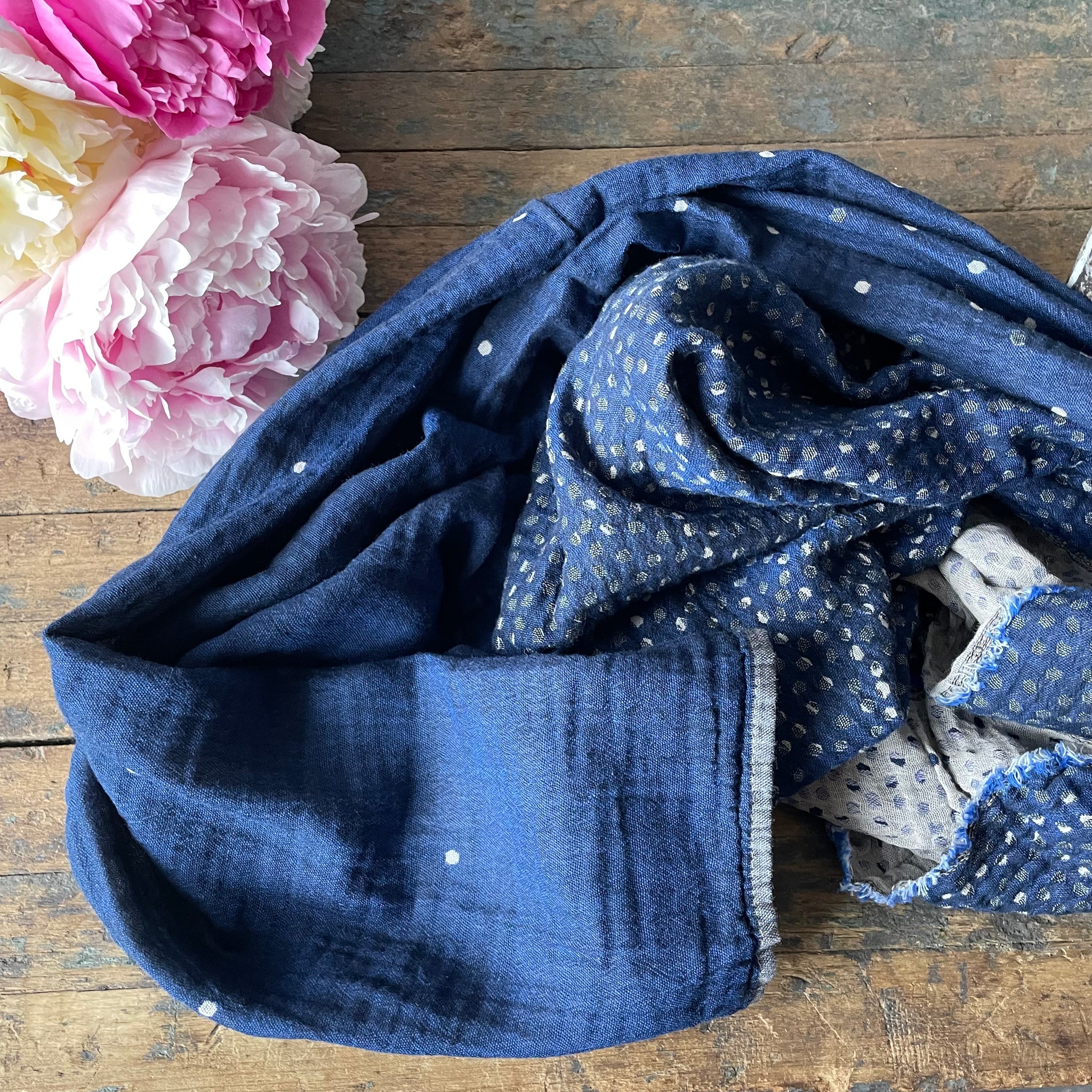 Scarf - Flower Blue Denim