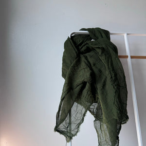 Giant Organic Cotton Scarf in Deep Olive by Scarfshop