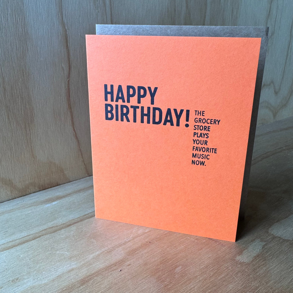 Grocery Store Letterpress Birthday Card by Sapling Press