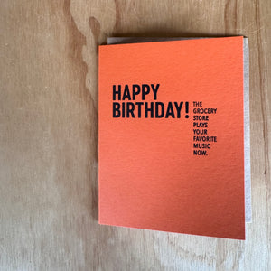 Grocery Store Letterpress Birthday Card by Sapling Press