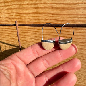 Half Rock Hoop Earrings by Lakestone Jewelry