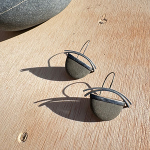 Half Rock with Curved Arches Earrings by Lakestone Jewelry