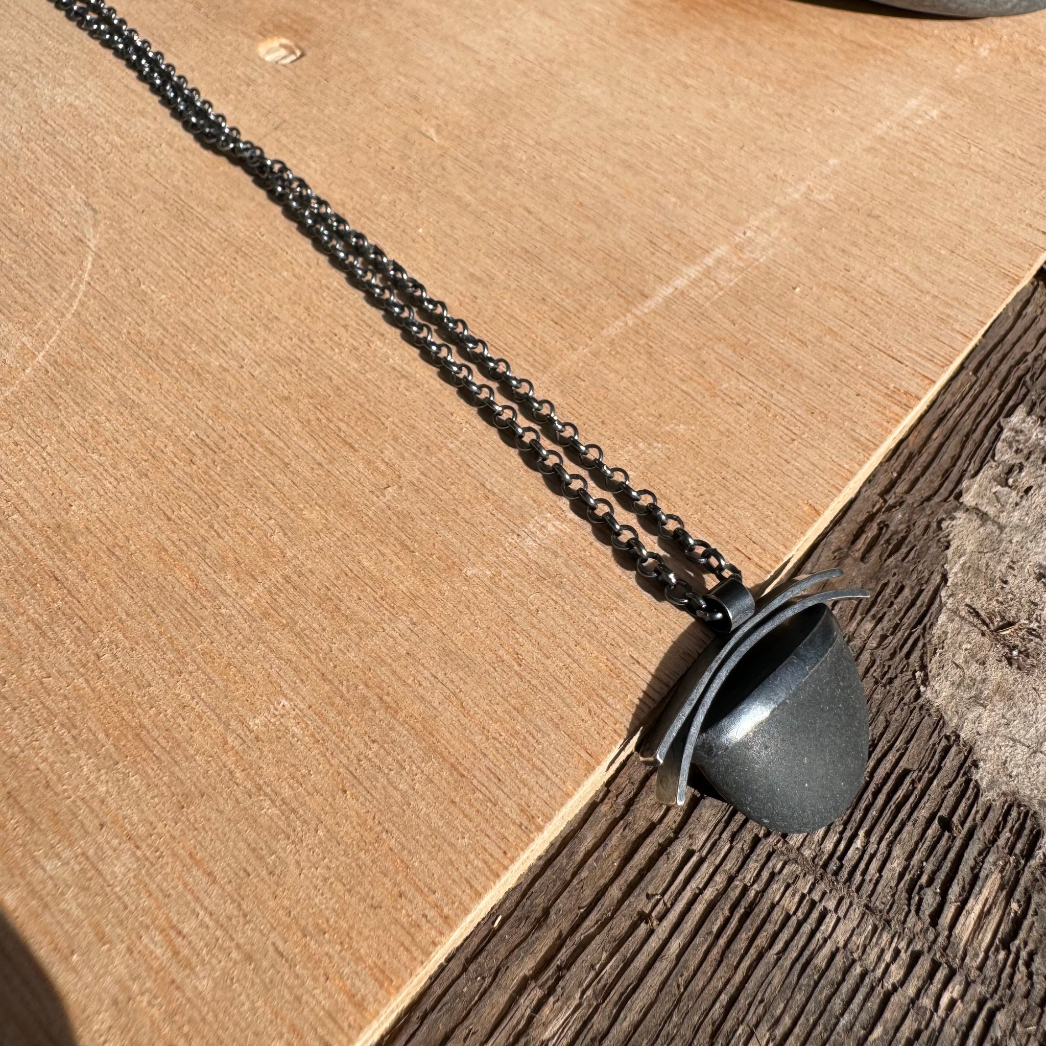 Half Stone with Arches Necklace by Lakestone Jewelry