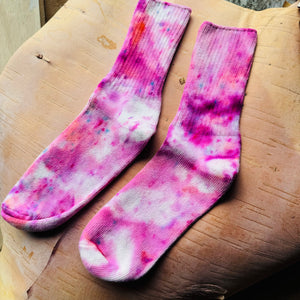 Hand Dyed Cotton Socks- Random Dyed by Scarfshop 17-20