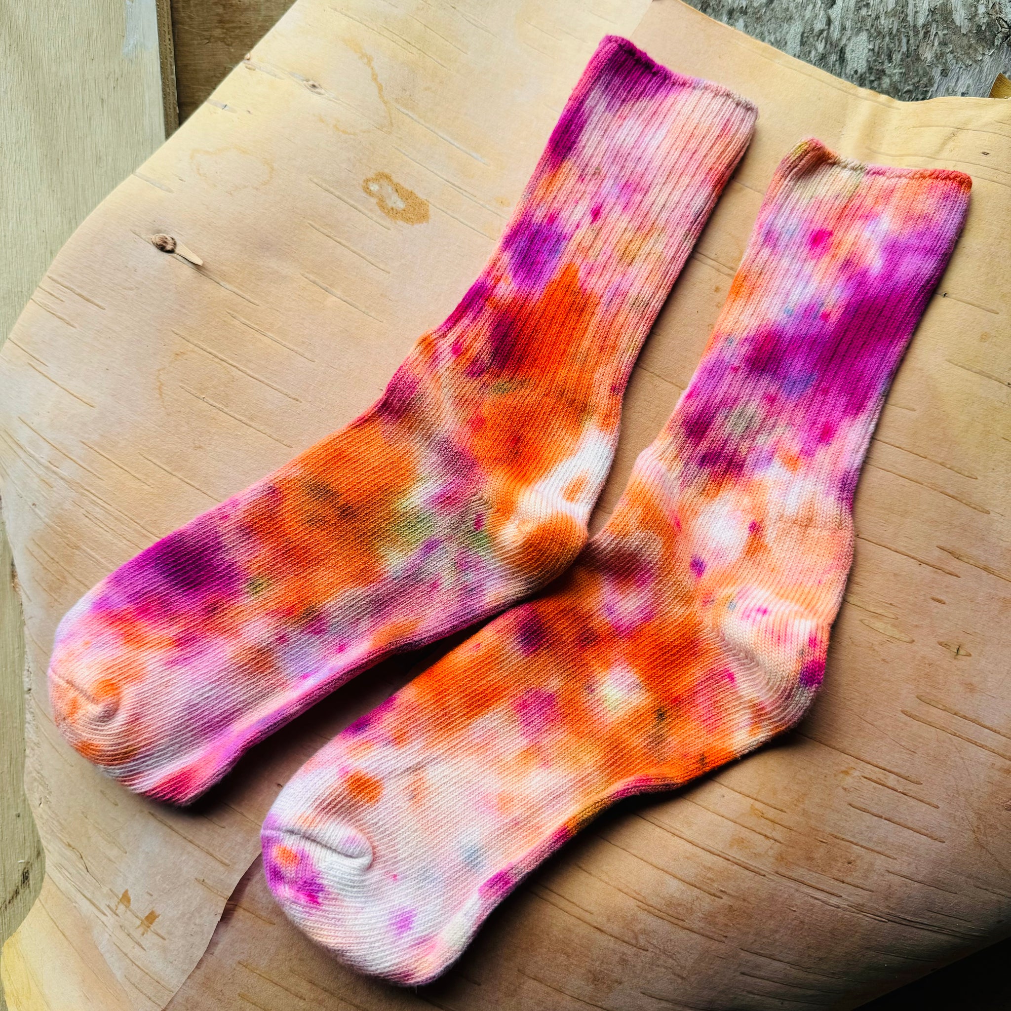 Hand Dyed Cotton Socks- Random Dyed by Scarfshop 17-20