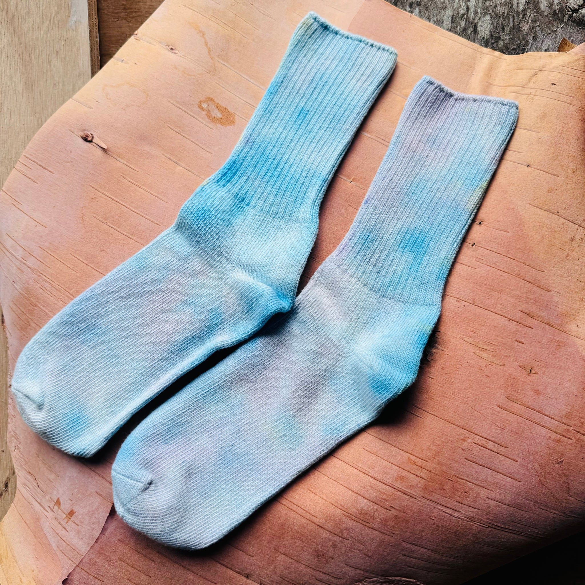 Hand Dyed Cotton Socks- Random Dyed by Scarfshop 21-24