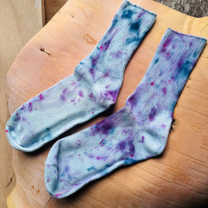 Hand Dyed Cotton Socks- Random Dyed by Scarfshop 25-28