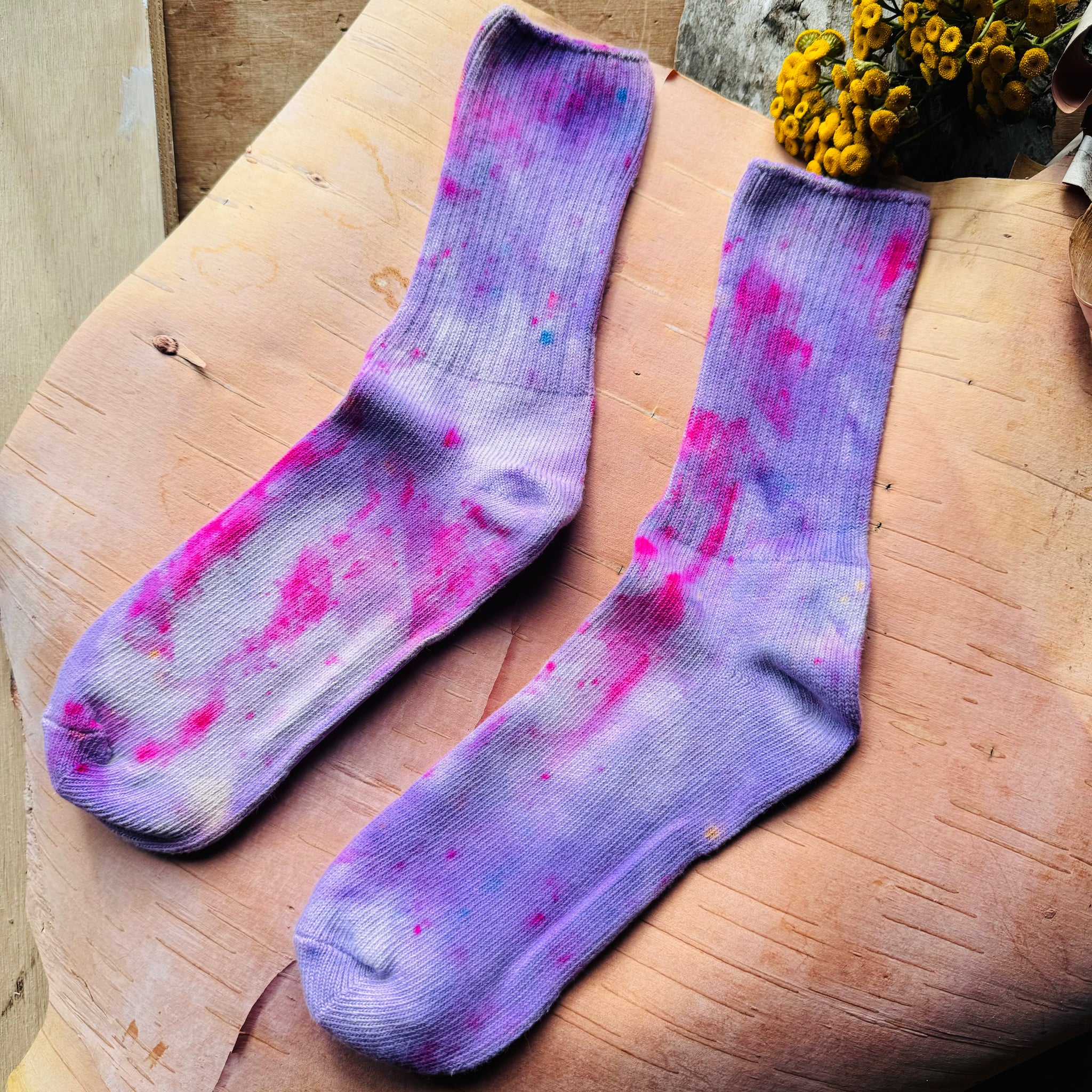 Hand Dyed Cotton Socks- Random Dyed by Scarfshop 25-28