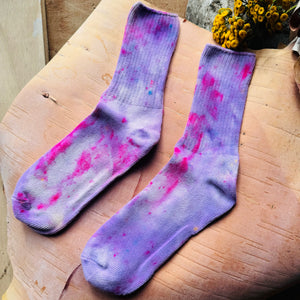 Hand Dyed Cotton Socks- Random Dyed by Scarfshop 25-28