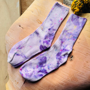 Hand Dyed Cotton Socks- Random Dyed by Scarfshop 25-28