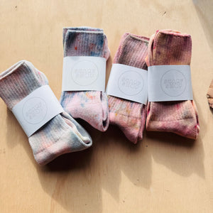 Hand Dyed Cotton Socks- Random Dyed by Scarfshop 29-32