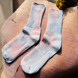 Hand Dyed Cotton Socks- Random Dyed by Scarfshop 29-32