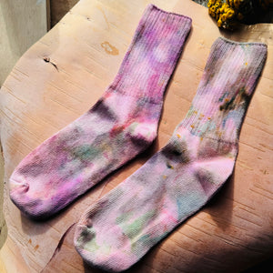 Hand Dyed Cotton Socks- Random Dyed by Scarfshop 29-32