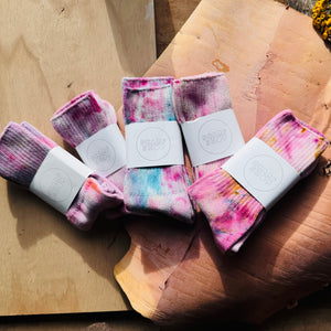 Hand Dyed Cotton Socks- Random Dyed by Scarfshop 33-37