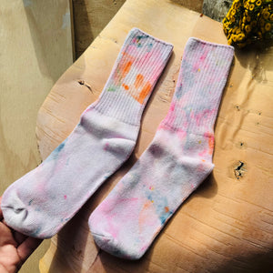 Hand Dyed Cotton Socks- Random Dyed by Scarfshop 33-37