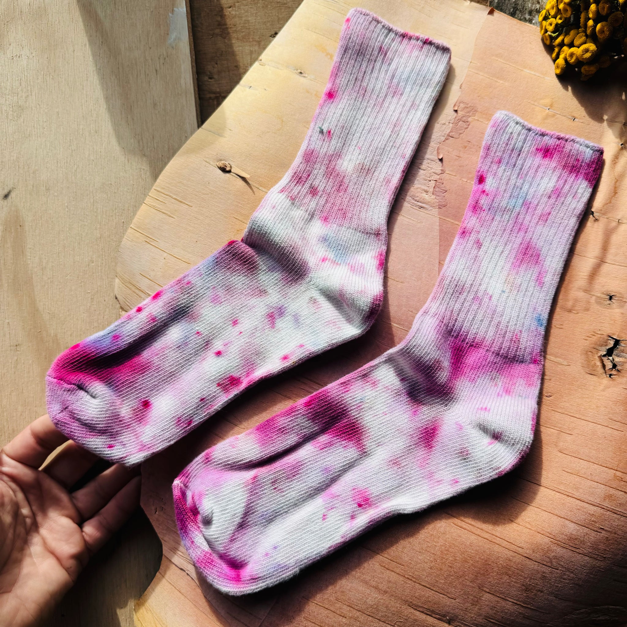 Hand Dyed Cotton Socks- Random Dyed by Scarfshop 33-37