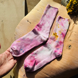 Hand Dyed Cotton Socks- Random Dyed by Scarfshop 33-37