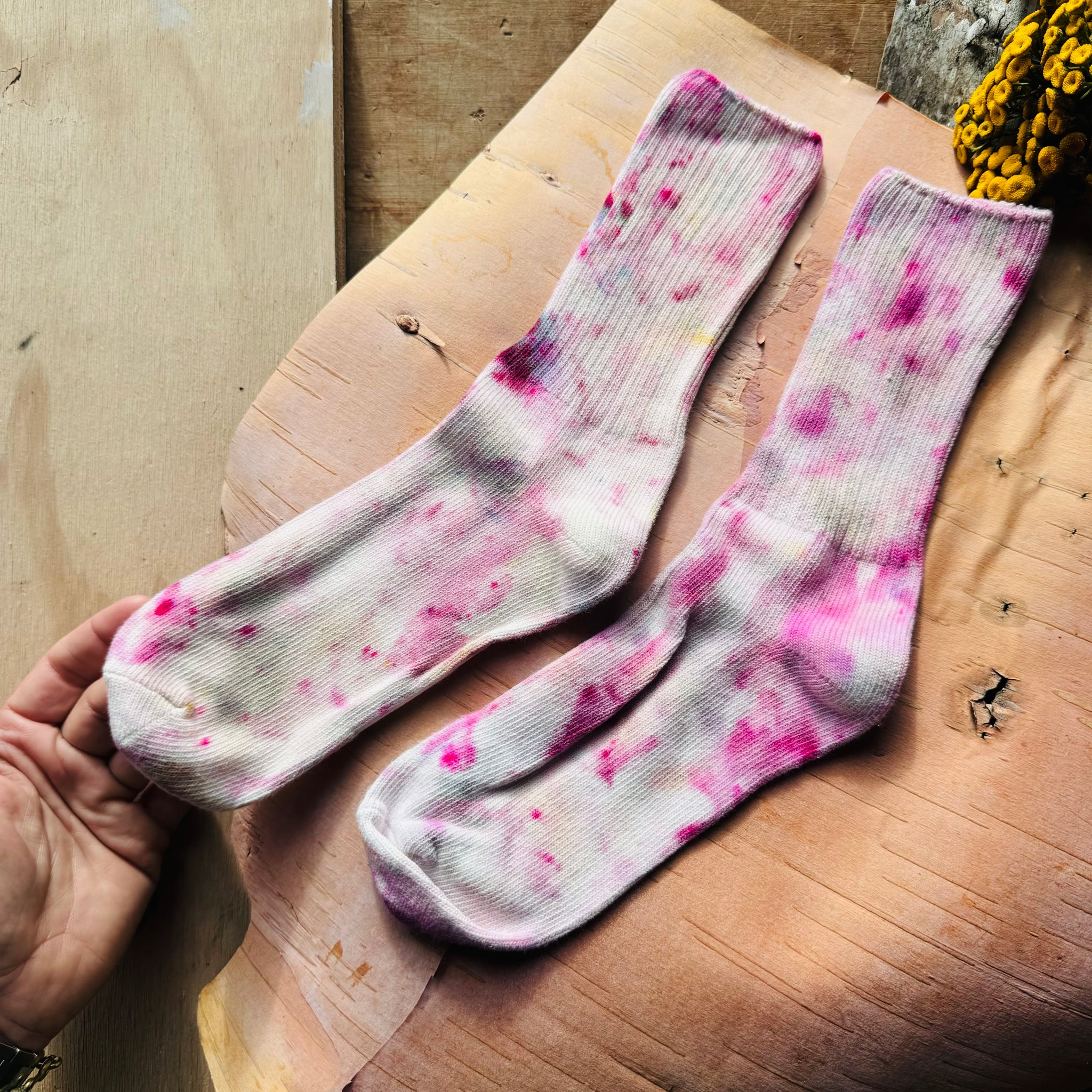 Hand Dyed Cotton Socks- Random Dyed by Scarfshop 38-42