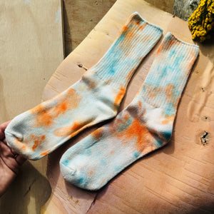 Hand Dyed Cotton Socks- Random Dyed by Scarfshop 38-42