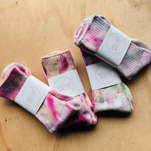 Hand Dyed Cotton Socks- Random Dyed by Scarfshop 5-8