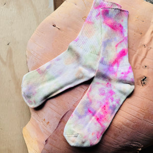 Hand Dyed Cotton Socks- Random Dyed by Scarfshop 5-8